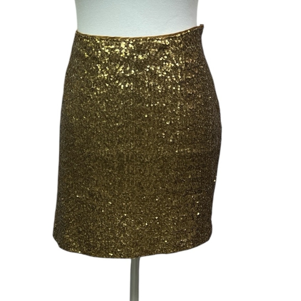 Cache Gold Sequin Mini Skirt